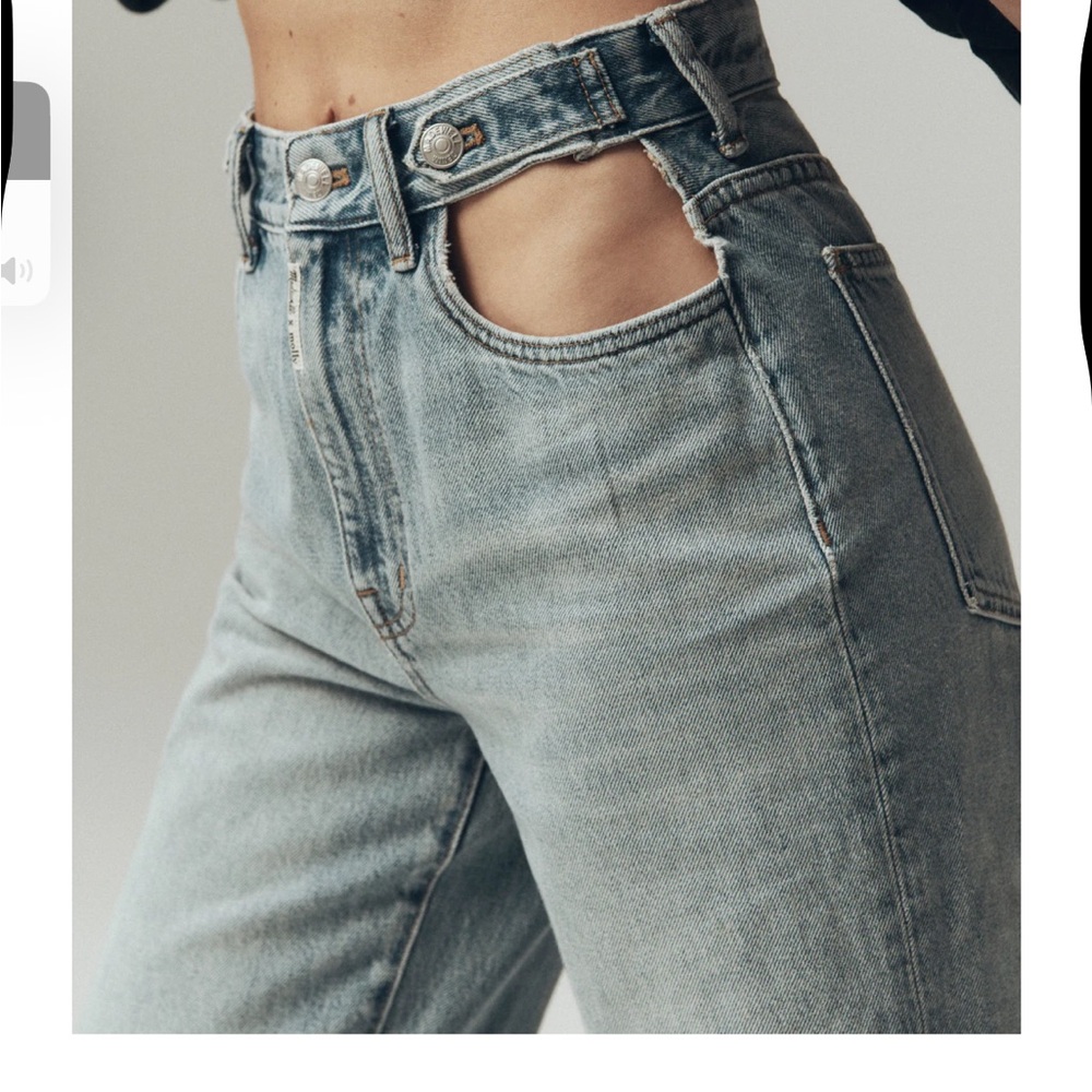 VGUC Madewell x Molly Dickson cutout baggy straight jeans. Size 28. - Picture 2 of 11